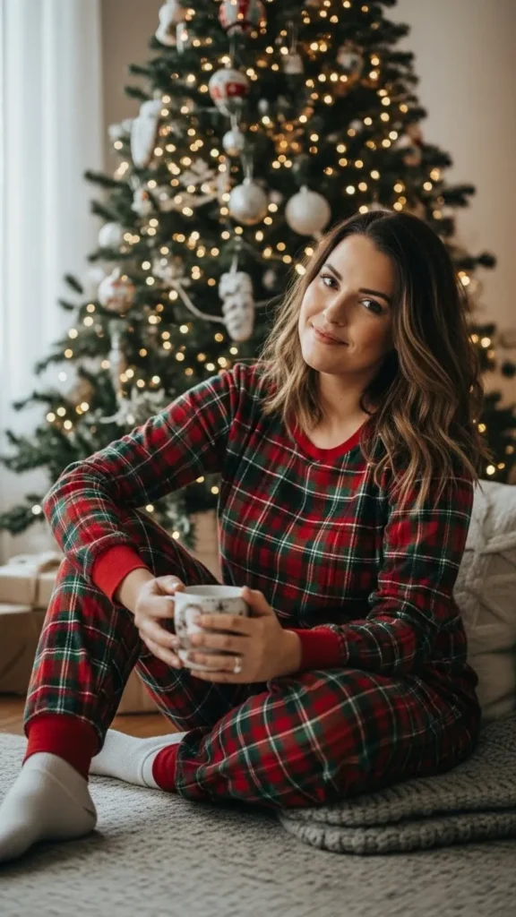 cozy-plaid-pajama-set-for-home-festivities
