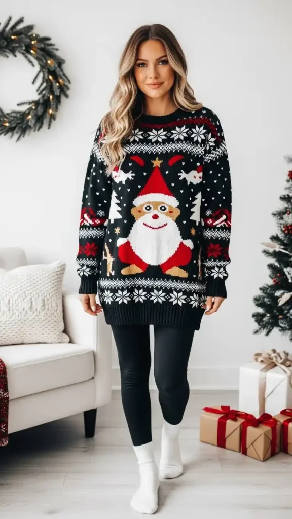 oversized-christmas-sweater-with-leggings