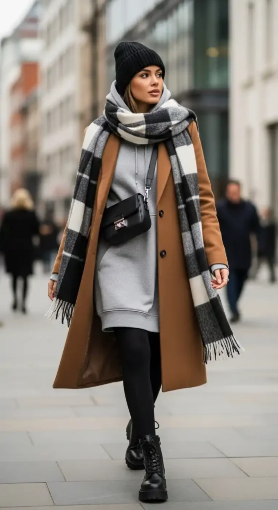 hoodie-dress-with-long-coat