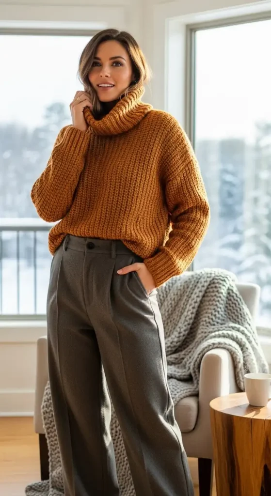 15 Cozy and Practical Winter Outfit Ideas to Stay Warm and Chic 5 turtleneck-sweater
