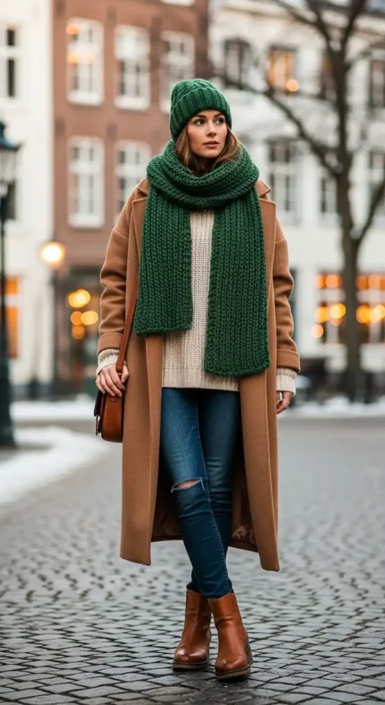 15 Cozy and Practical Winter Outfit Ideas to Stay Warm and Chic 8 wool-coat-with-skinny-jeans-and-boot