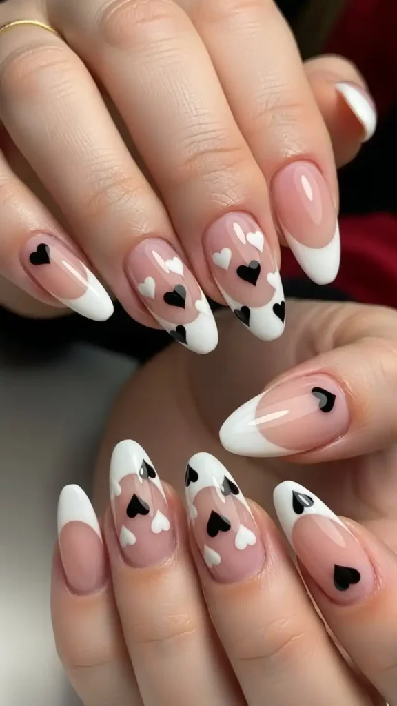 black-and-white-hearts