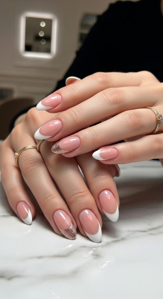 15 Trendy And Gorgeous Classy Nails Ideas You’ll Love to Try 4 classic-french-tip-modern-twist