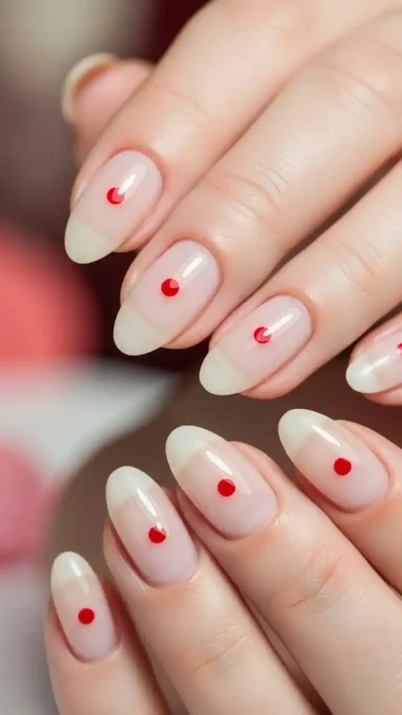clear-nails-with-red-dot-accent
