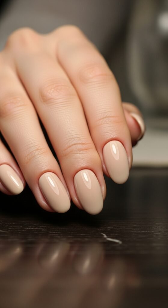 15 Trendy And Gorgeous Classy Nails Ideas You’ll Love to Try 5 glossy-beige-short-nail