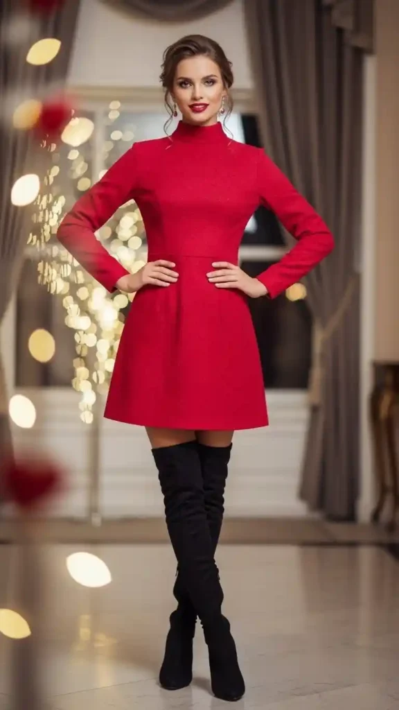 high-neck-mini-dress-with-boots