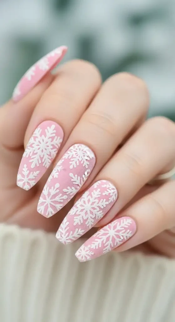 pastel-pink-velvet-with-white-snowflakes