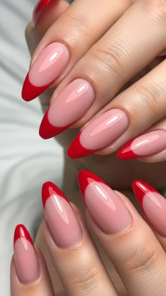 red-french-tips
