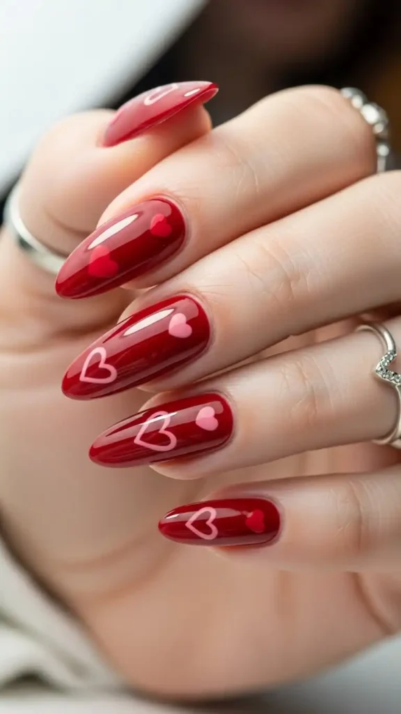 red-nails-with-heart-accents