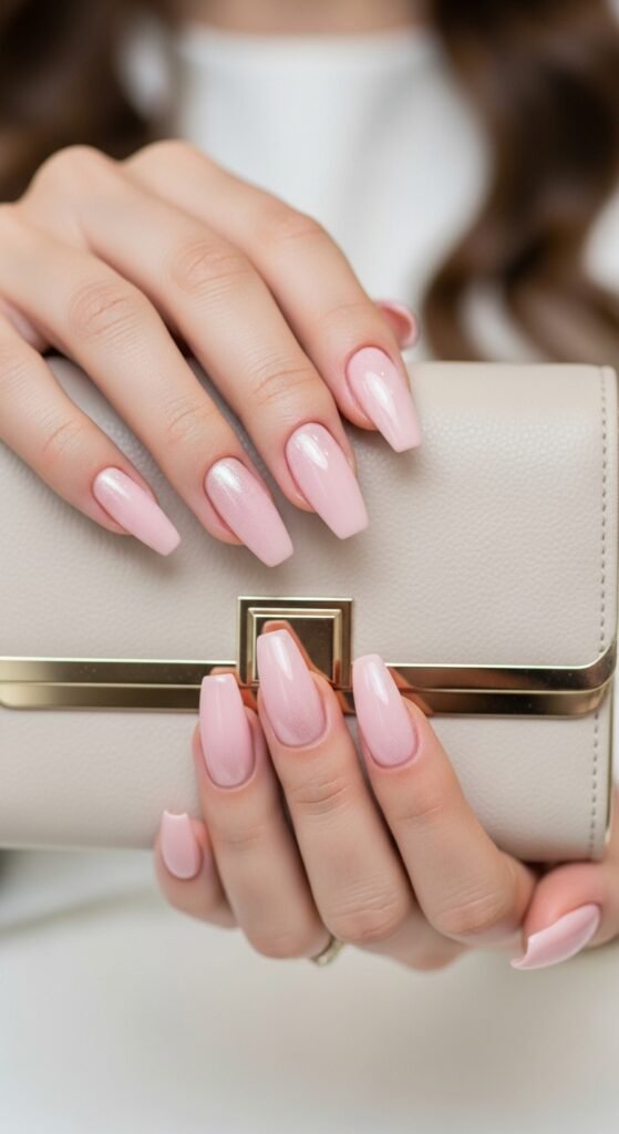 15 Trendy And Gorgeous Classy Nails Ideas You’ll Love to Try 6 soft-pink-coffin-nail