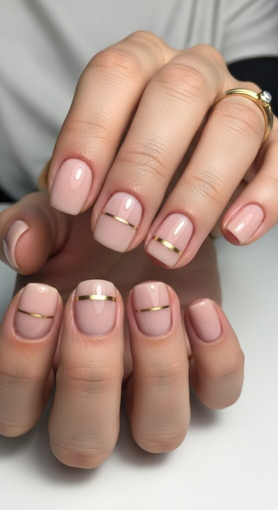 15 Trendy And Gorgeous Classy Nails Ideas You’ll Love to Try 15 thin-gold-line-minimal-nail