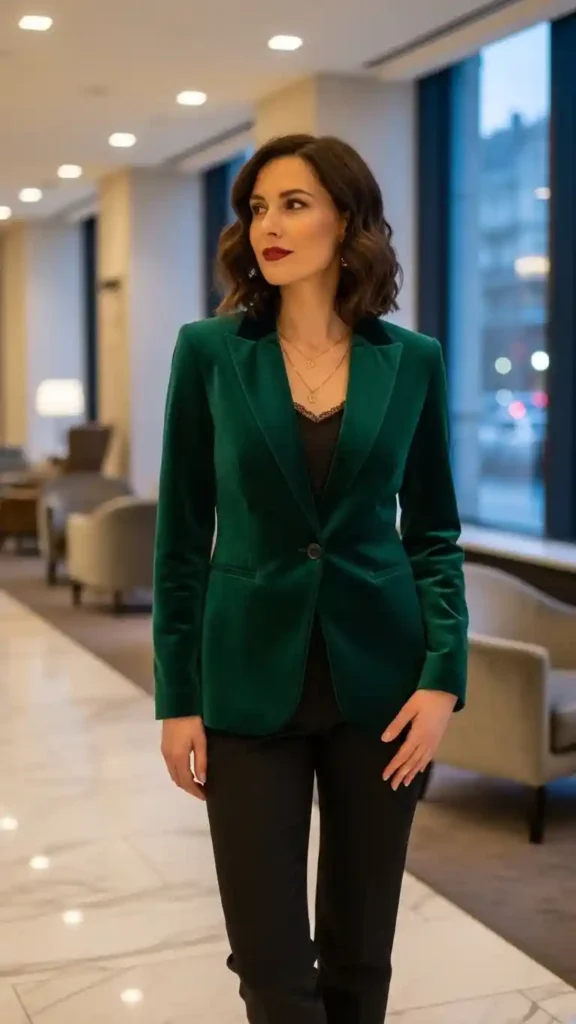 velvet-blazer-with-black-pants