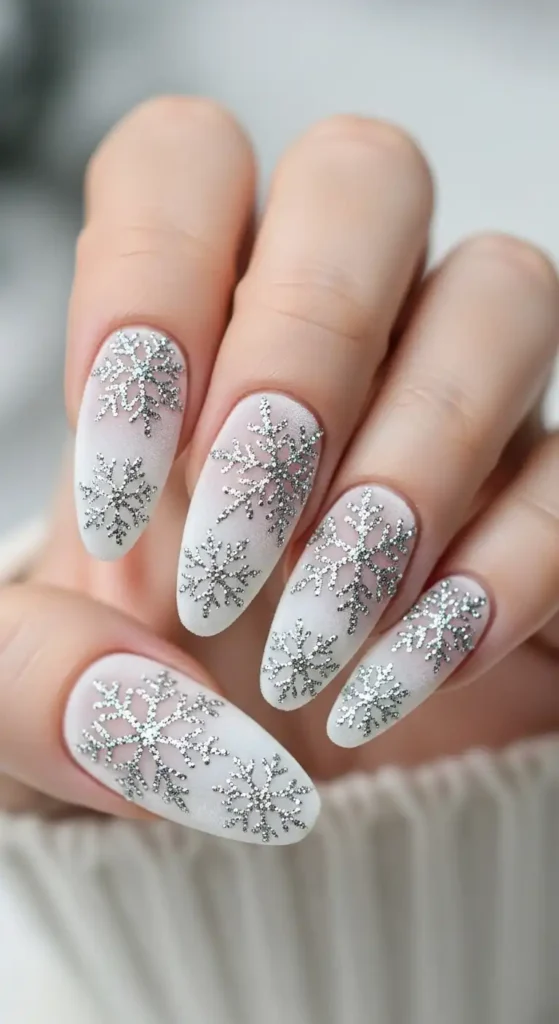 white-velvet-ombre-with-silver-snowflakes