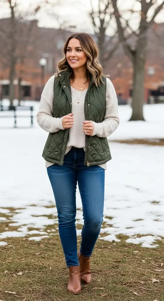 quilted-vest-with-a-lightweight-knit-and-jeans