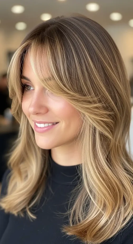 curtain-bangs-with-highlights