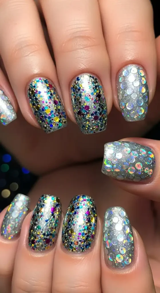 How to Create Minimalist Short Nail Designs for Daily Wear 6 disco-sparkle