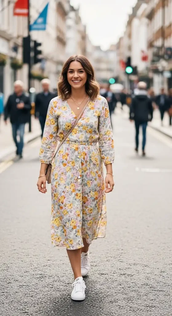 floral-midi-dress-with-sneakers