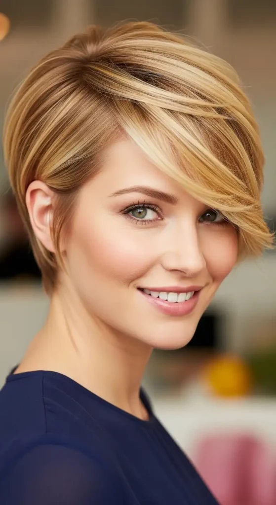 17 Gorgeous Colorful Short Hairstyles for Every Personality 18 golden-blonde-pixie-with-soft-highlight