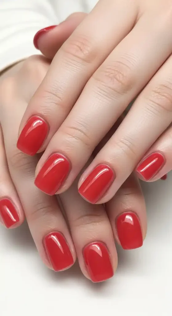 How to Create Minimalist Short Nail Designs for Daily Wear 16 jelly-red