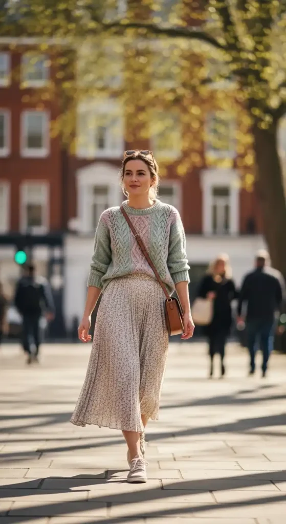 lightweight-knit-sweater-with-pleated-skirt