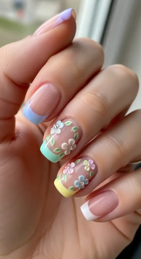 pastel-french-tips-with-3d-floral-accents