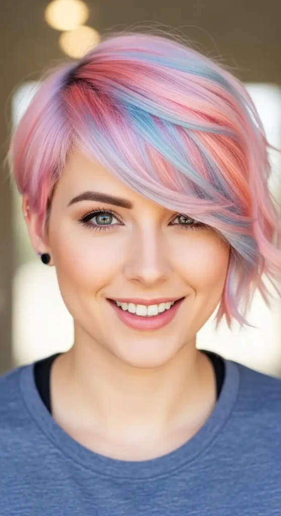 17 Gorgeous Colorful Short Hairstyles for Every Personality 2 pastel-pink-pixie-cut