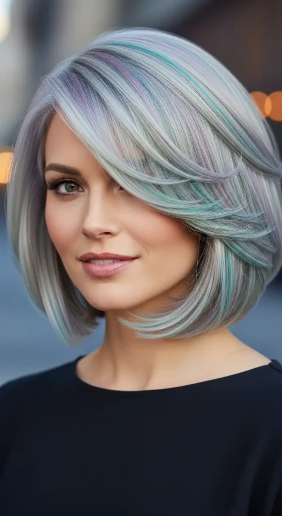 17 Gorgeous Colorful Short Hairstyles for Every Personality 7 silver-grey-bob