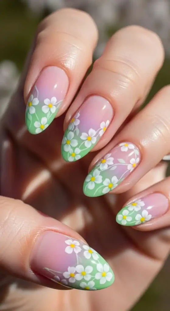 soft-floral-ombre-with-green-tips