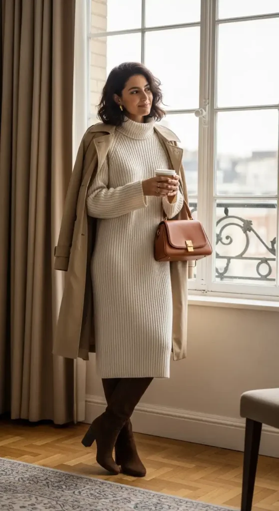 turtleneck-dress-with-knee-high-boots