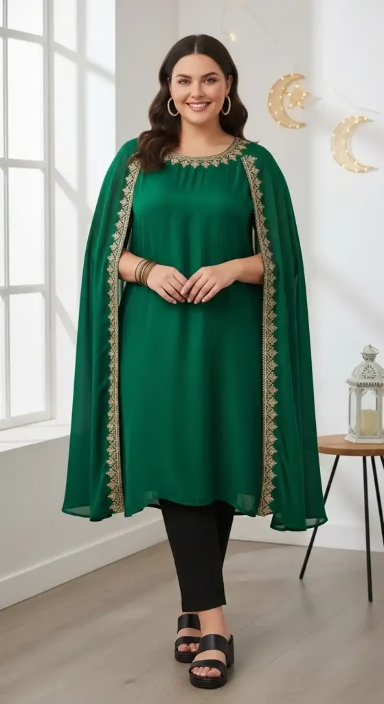 cape-style-kurta-with-slim-pants