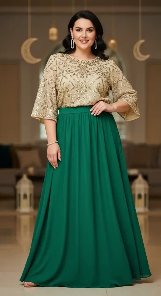 flared-maxi-skirt-with-embellished-top