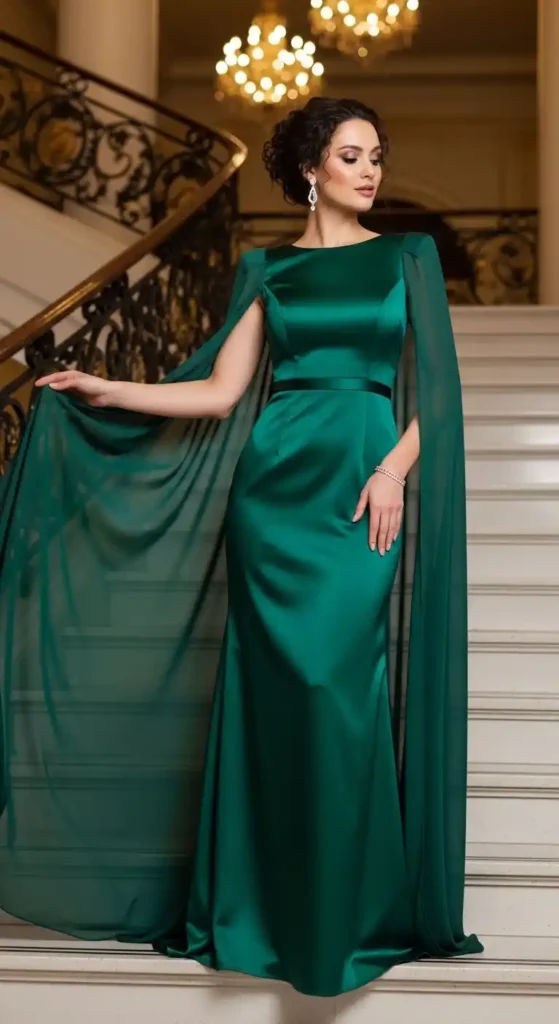 15 Formal Gowns to Look Elegant and Stylish at Any Event 15 cape-sleeve-evening-gown