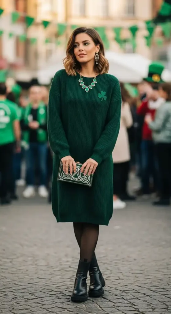 dark-green-sweater-dress