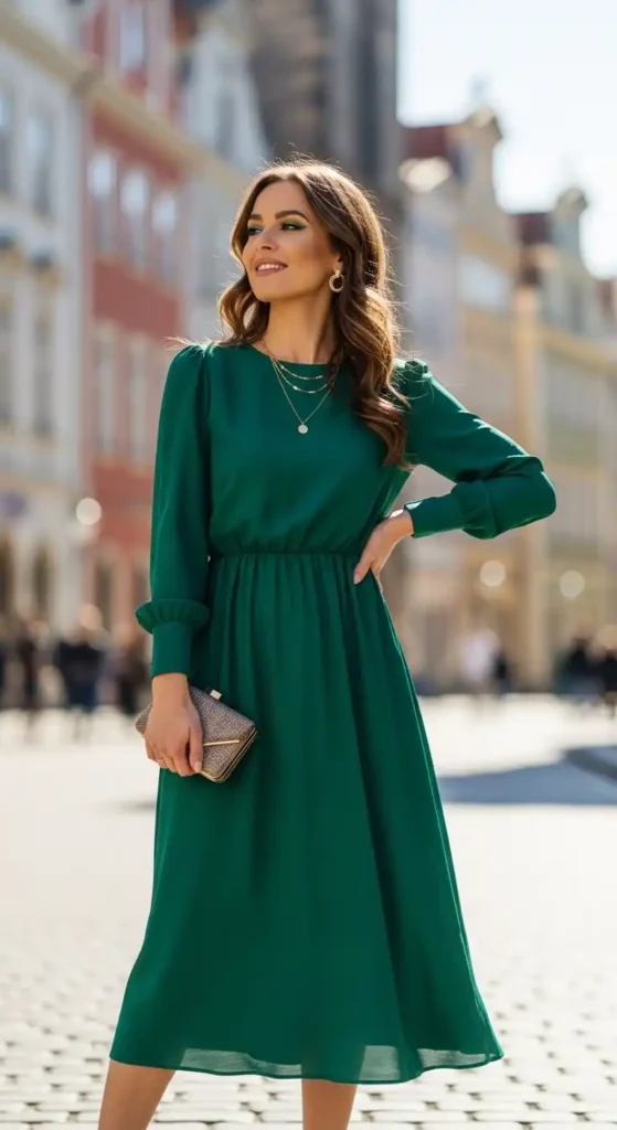 emerald-green-midi-dress