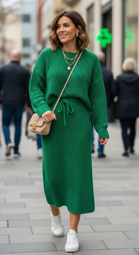 green-knit-set