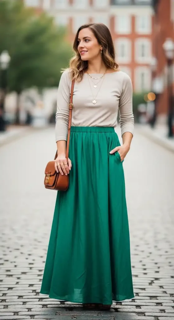 green-maxi-skirt-with-neutral-top