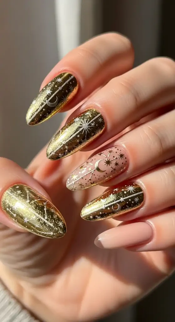 half-gold-foil-half-nude