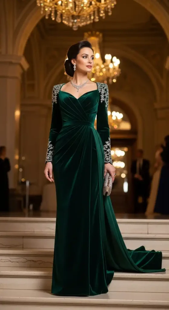 15 Formal Gowns to Look Elegant and Stylish at Any Event 12 velvet-evening-gown