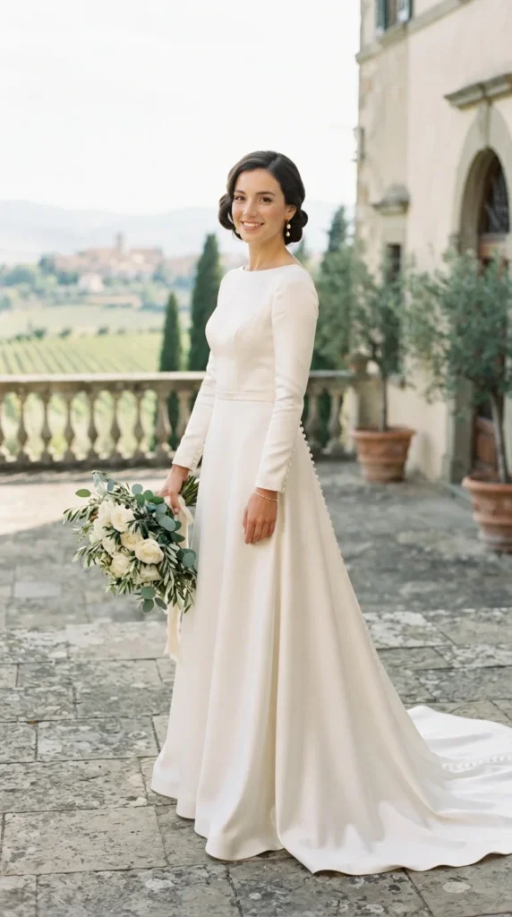 sleek-satin-long-sleeves-wedding-dress