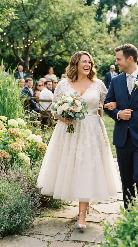 tea-length-plus-size-wedding-dress